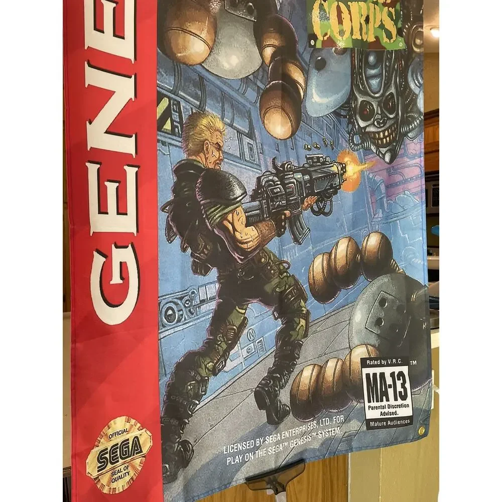 Contra Hard Corps 5ft Flag Sega Genesis 1994 Banner Poster Konami